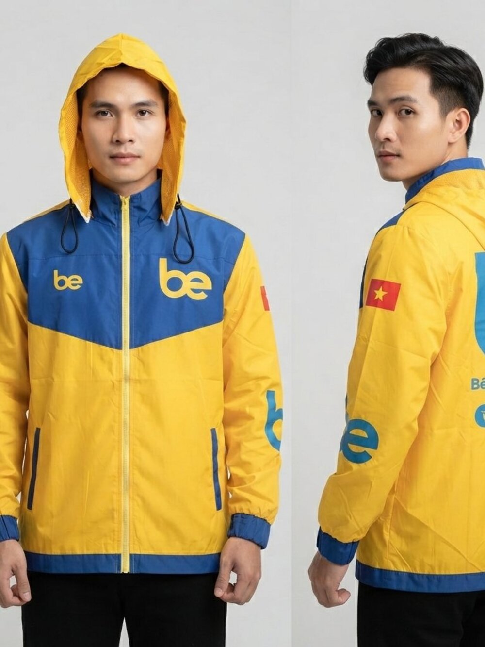 Be Group Vietnam Official Rider Jacket Windbreaker Yellow Blue Size XL NEW